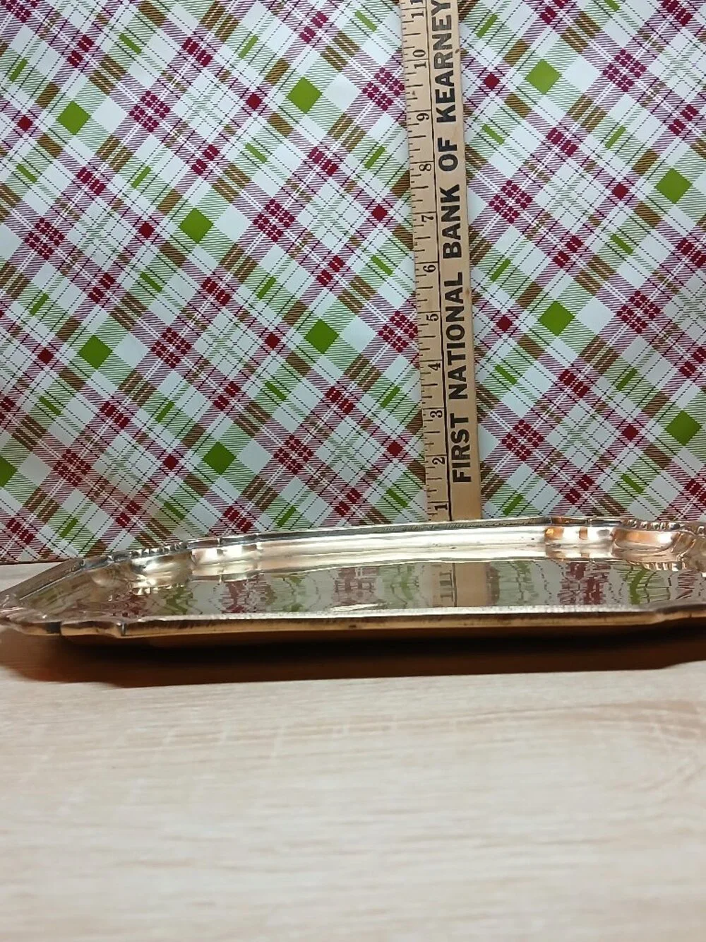 JCPENNEY BRASSWARE BRASS ORNATE EDGE METAL PLATTER TRAY MADE IN INDIA